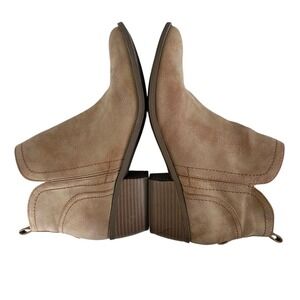 G By Guess Tammie Ankle Boot Tan US SZ 10M Booties Zipper Stitching Cowgirl